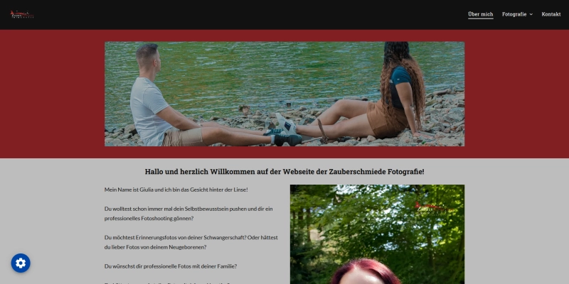 Screenshot der Website Zauberschmiede Fotografie