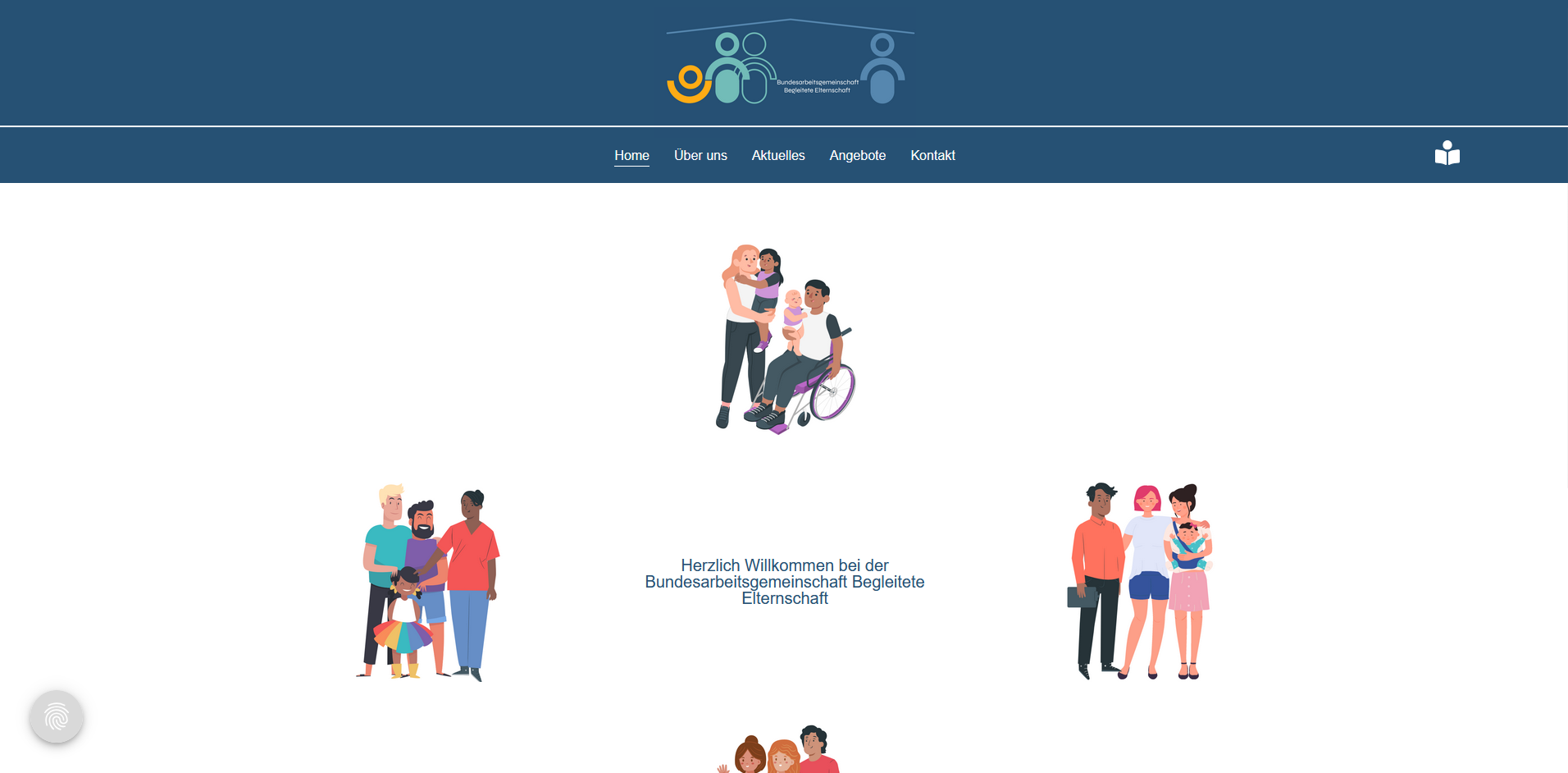 Screenshot der Website Bundesarbeitsgemeinschaft Begleitete Elternschaft